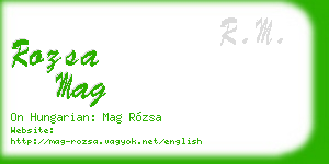 rozsa mag business card